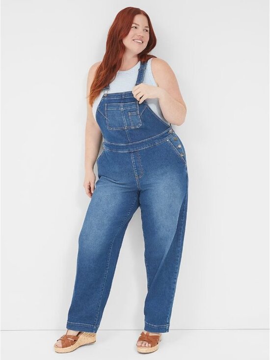 Lane Bryant Pants - LANE BRYANT straight leg denim overalls size 18